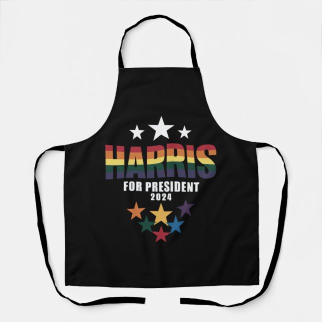 Kamala Harris Rainbow Gay Pride LGBT Election 2024 Schürze (Vorderseite)