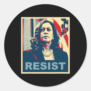 Kamala Harris Resist Runder Aufkleber