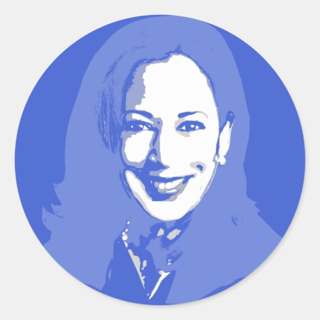 Kamala Harris Runder Aufkleber (Vorderseite)