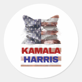 Kamala Harris. Runder Aufkleber