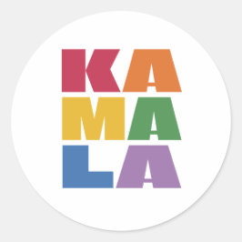 Kamala Harris. Runder Aufkleber