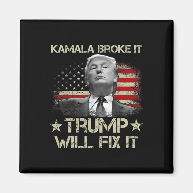 Kamala Harris schlug, Trump werde die US-Flagge re Magnet (Vorne)
