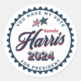 Kamala Harris | Sie haben meine Stimme Runder Aufkleber