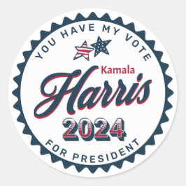Kamala Harris | Sie haben meine Stimme Runder Aufkleber