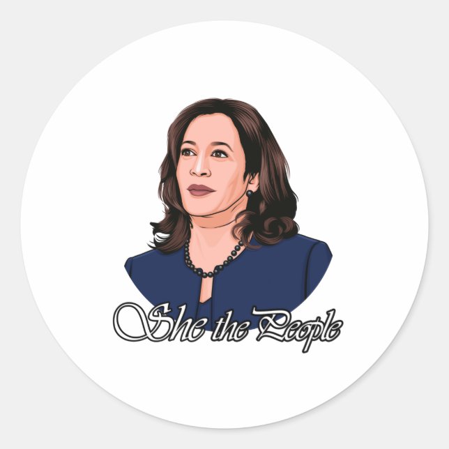 KAMALA HARRIS - Sie ist das Volk Runder Aufkleber (Vorderseite)