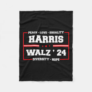Kamala Harris Tim Walz 2024 Peace Lgbt Harris Walz Fleecedecke