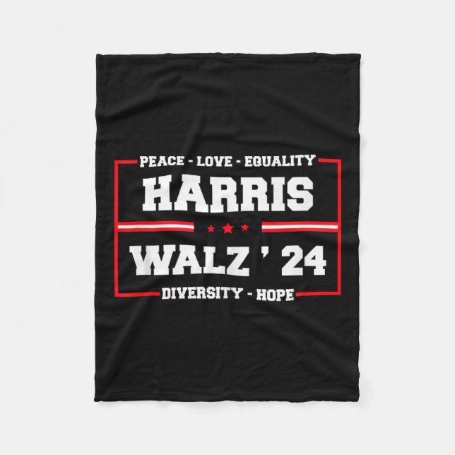 Kamala Harris Tim Walz 2024 Peace Lgbt Harris Walz Fleecedecke (Vorderseite)