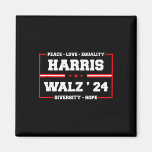Kamala Harris Tim Walz 2024 Peace Lgbt Harris Walz Magnet