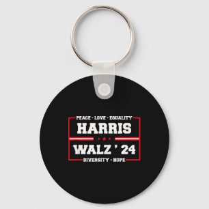 Kamala Harris Tim Walz 2024 Peace Lgbt Harris Walz Schlüsselanhänger