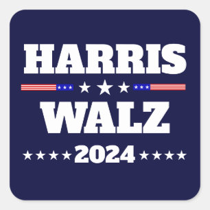 Kamala Harris Tim Walz 2024 US-Präsidentschaftskam Quadratischer Aufkleber