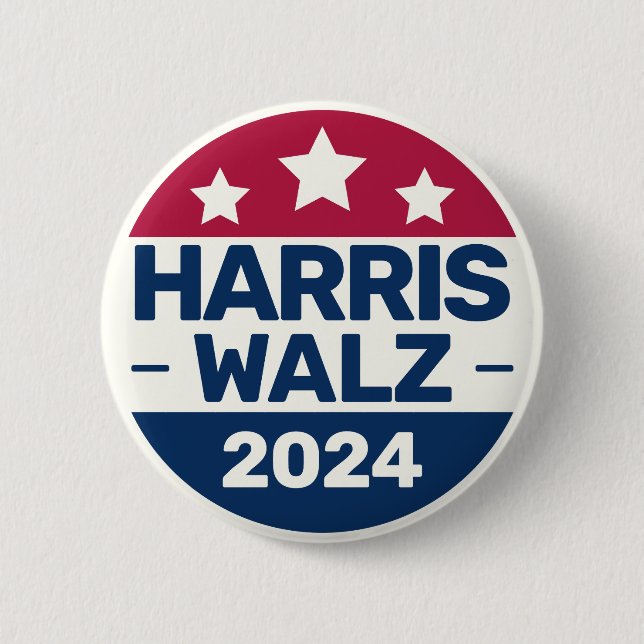 Kamala Harris Tim Walz Kampagne 2024 Präsident Button (Vorderseite)