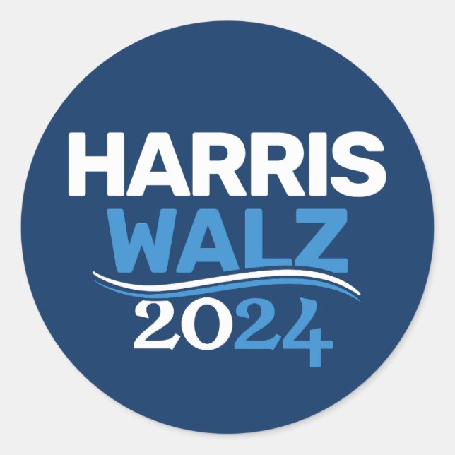 Kamala Harris Tim Walz Kampagne 2024 Präsident Runder Aufkleber (Vorderseite)