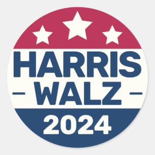 Kamala Harris Tim Walz Kampagne 2024 Präsident Runder Aufkleber