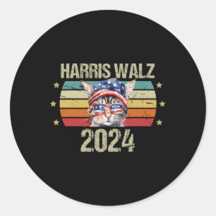Kamala Harris Tim Walz Waltz Harris Walz 202 Runder Aufkleber