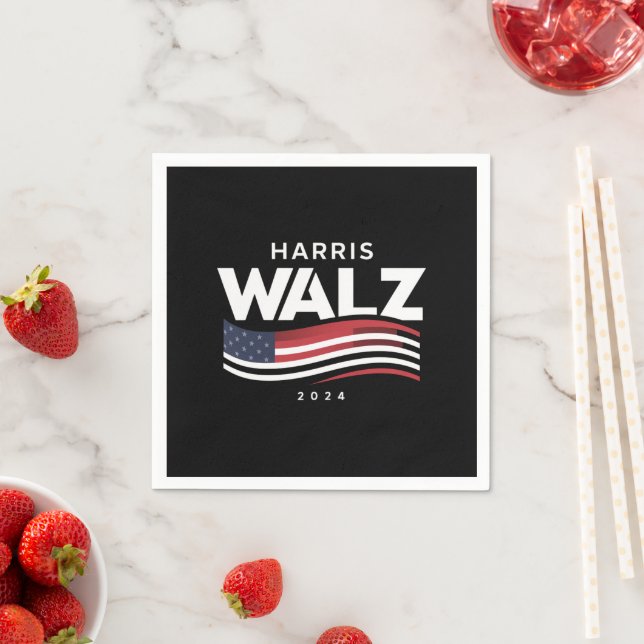 Kamala Harris Tim Walz Waltz Wahl 2024 Serviette (Beispiel)