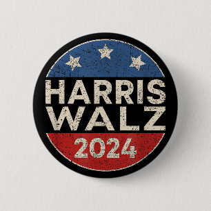 Kamala Harris Tim Walz Walzer 2024 Retro Männer Fr Button