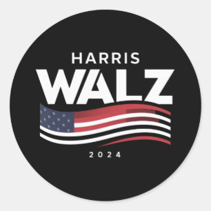 Kamala Harris Tim Walz Walzer 2024 Wahl Runder Aufkleber