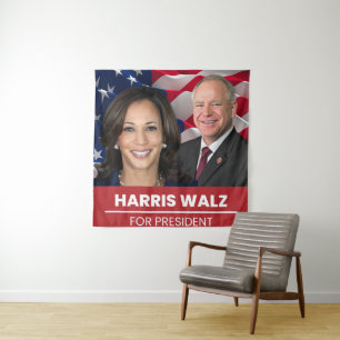 Kamala Harris Tim Walz Wandteppich