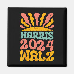 Kamala Harris Tim Wheimer 2024 Retro Cat Lady Fema Magnet