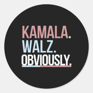 Kamala Harris Tim Wheimer Offensichtlich Apparel V Runder Aufkleber
