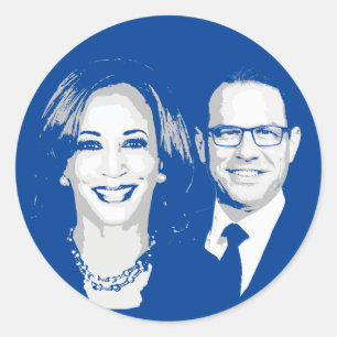 Kamala Harris und Josh Shapiro Ticket Runder Aufkleber