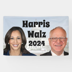 Kamala Harris und Tim Walz 2024 Banner