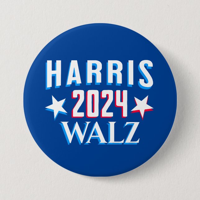 Kamala Harris und Tim Walz 2024 Button (Vorderseite)