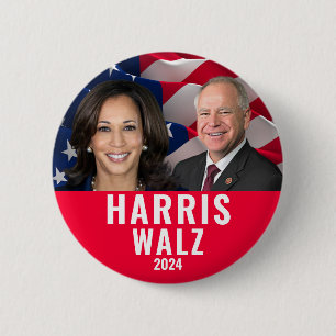 Kamala Harris und Tim Walz 2024 Button