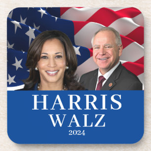 Kamala Harris und Tim Walz 2024 Getränkeuntersetzer