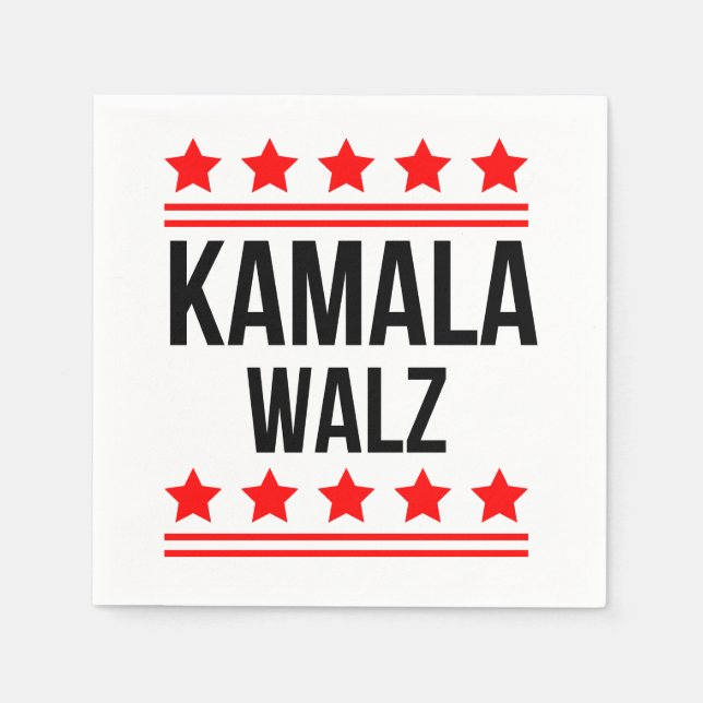 Kamala Harris und Tim Walz 2024 Serviette (Vorderseite)