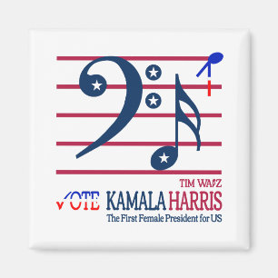 Kamala Harris und Tim Walz Magnet