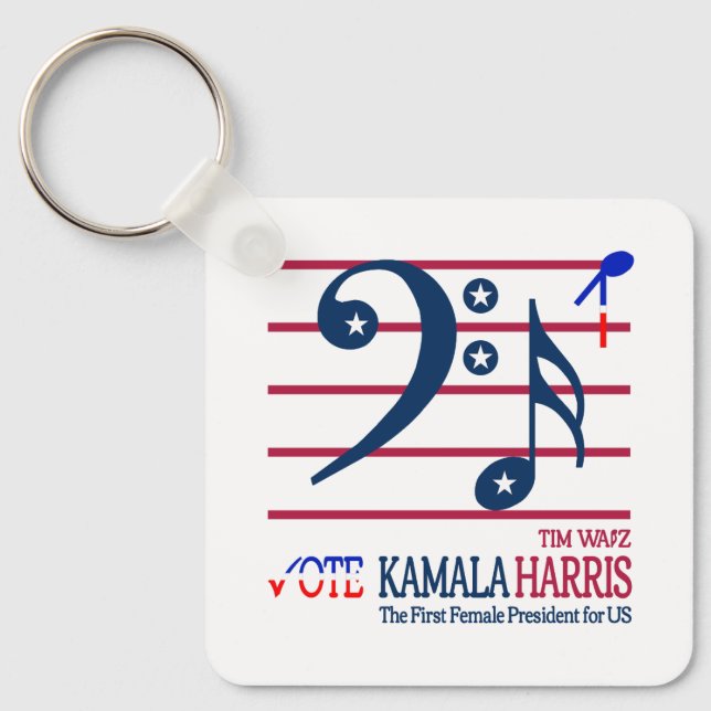 Kamala Harris und Tim Walz Schlüsselanhänger (Vorderseite)