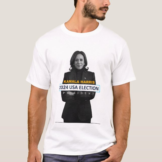 Kamala Harris USA 2024 Präsident T-Shirt (Vorderseite)