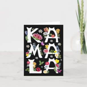 Kamala Harris Vintage Blumenkatzen-Buchstaben Präs Karte