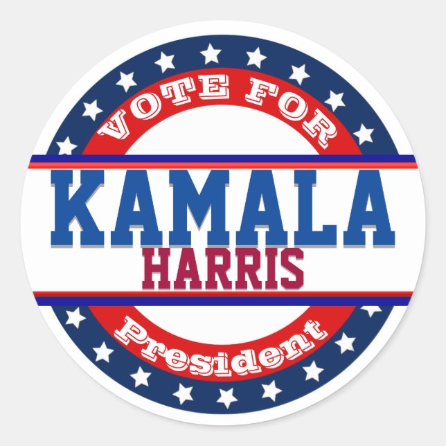 Kamala Harris - Vorlage für Wahlkämpfe Runder Aufkleber (Vorderseite)