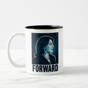 Kamala Harris Vorwärts 2024 Präsidentschaftswahl  Zweifarbige Tasse
