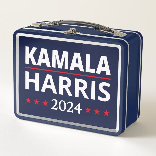 Kamala Harris Wahl 2024 III Metall Brotdose (Vorderseite)