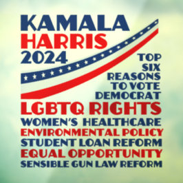 Kamala Harris Wahlplattform 2024 Fensteraufkleber