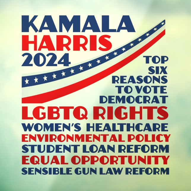 Kamala Harris Wahlplattform 2024 Fensteraufkleber (Blatt 3)
