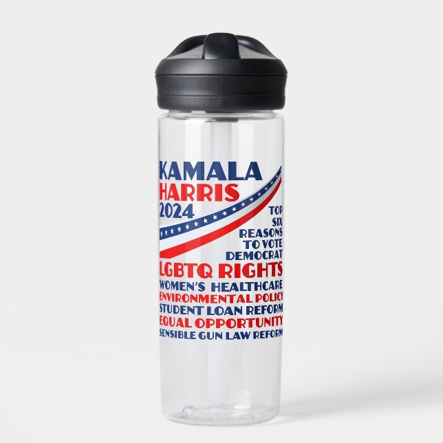 Kamala Harris Wahlplattform 2024 Trinkflasche (Vorderseite)