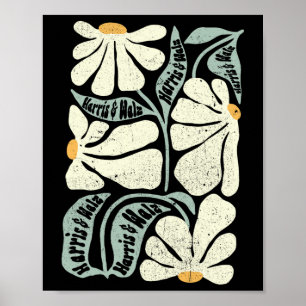 Kamala Harris Waltz Handgezeichnete Blume Brighter Poster