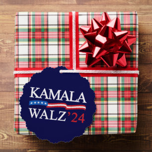 Kamala Harris Walz 2024 offensichtlich blau Ornament Karte