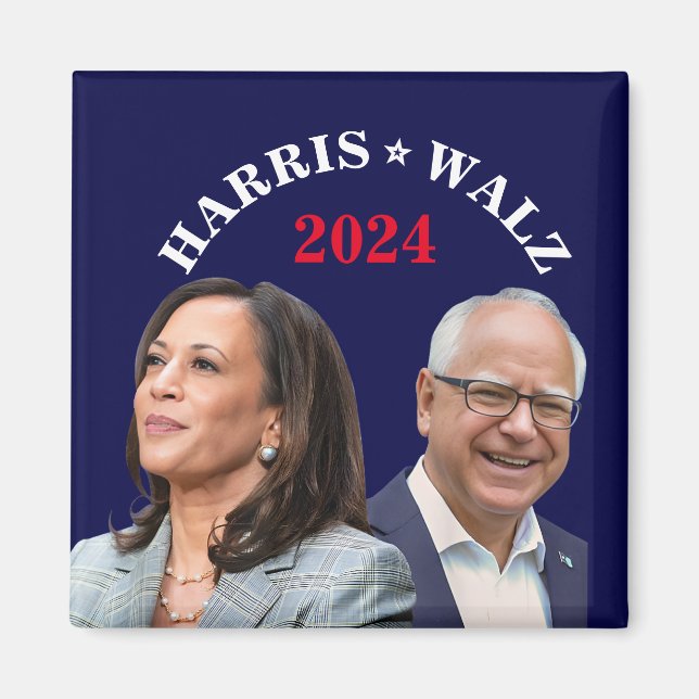 Kamala Harris Walz Foto - Präsident Vice Fotos Magnet (Vorne)