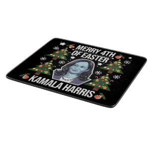 Kamala Harris Weihnachten Santa Frohe 4. Ostern Schneidebrett
