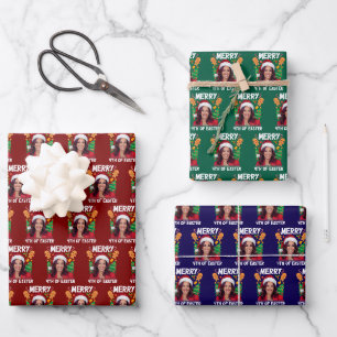 Kamala Harris Weihnachtsfeier Weihnachtsmannmütze Geschenkpapier Set