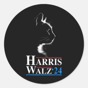 Kamala Harris Wheimer 2024 Cat Funny Vp Vice Presi Runder Aufkleber