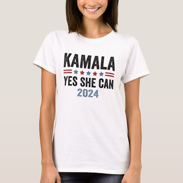 Kamala Harris Yes She Can Kamala Harris 2024 T-Shirt (Vorderseite)