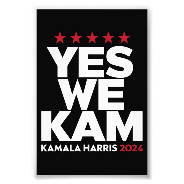 Kamala Harris Yes We Kam für US-Präsident 2024 Fotodruck (Vorne)