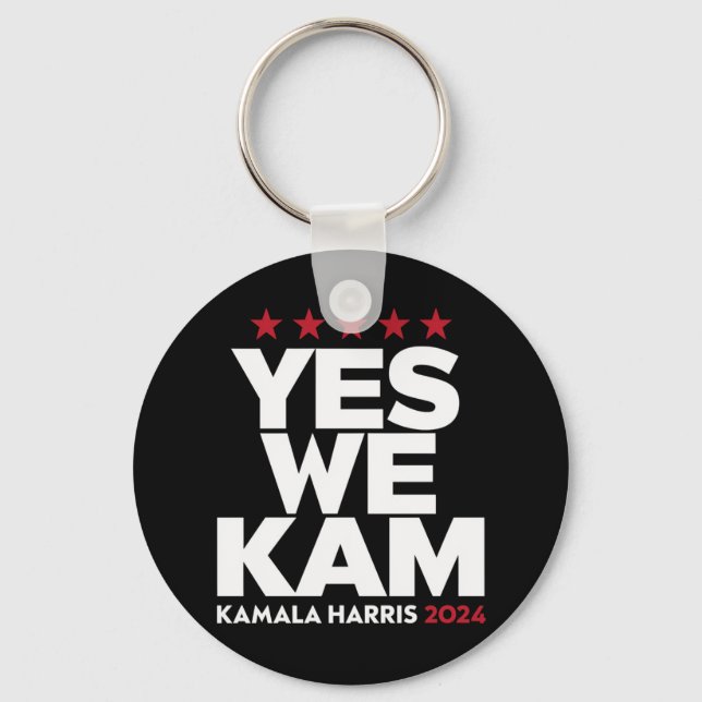 Kamala Harris Yes We Kam für US-Präsident 2024 Schlüsselanhänger (Vorderseite)