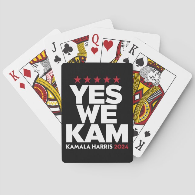 Kamala Harris Yes We Kam für US-Präsident 2024 Spielkarten (Rückseite)
